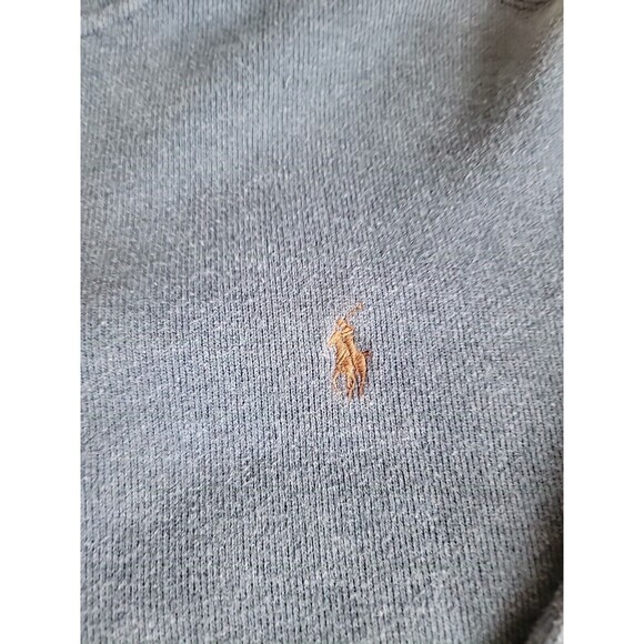 Polo Ralph Lauren Mens L Pullover Sweater 1/4 Zip Blue Casual Leather Tab Logo - Picture 2 of 16
